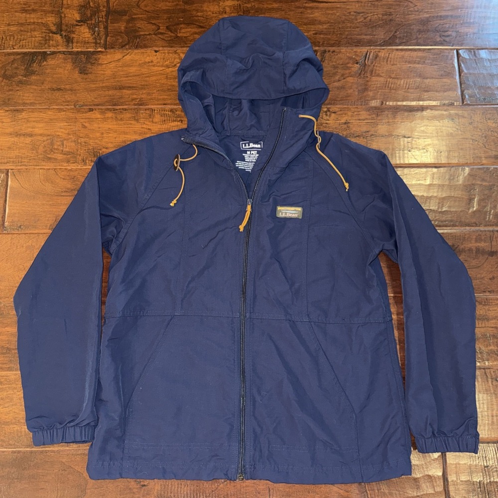 L.L. Bean Jacket Mountain Classic Packable Water Resistant Full Zip Size Med P